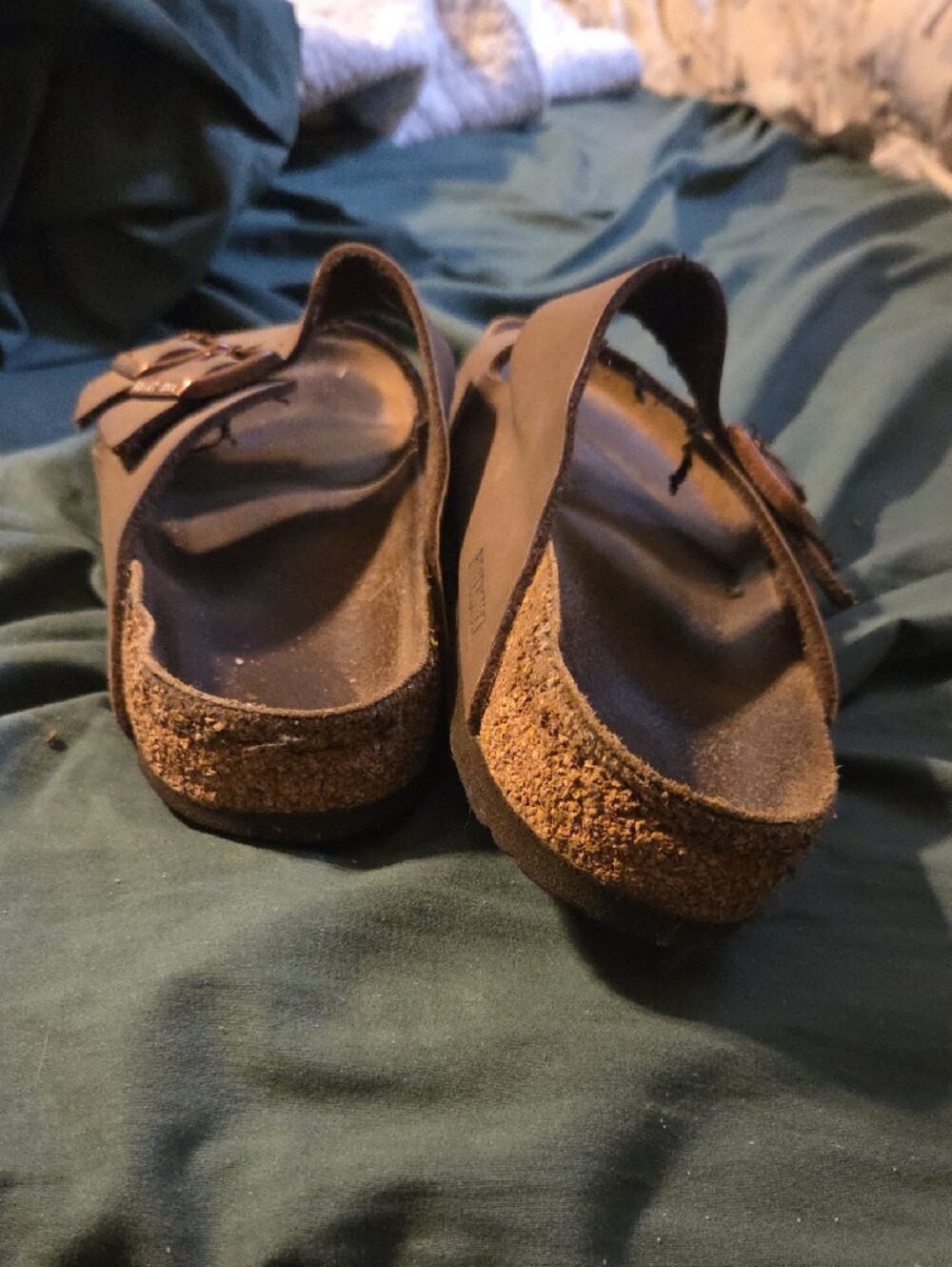 Brown Double Buckle Slide Sandals - Picture 2 of 4